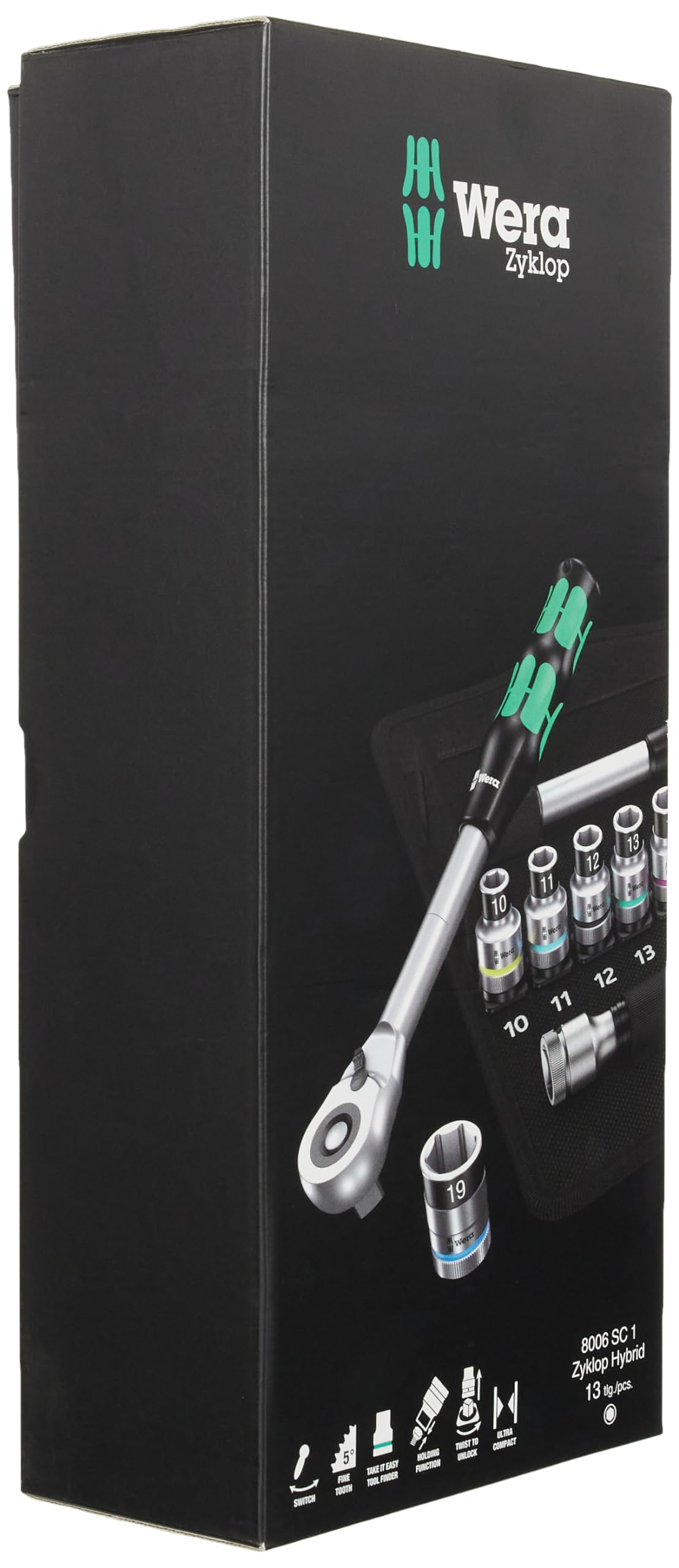 Wera 8006 SC 1 Juego de carraca Zyklop Hybrid