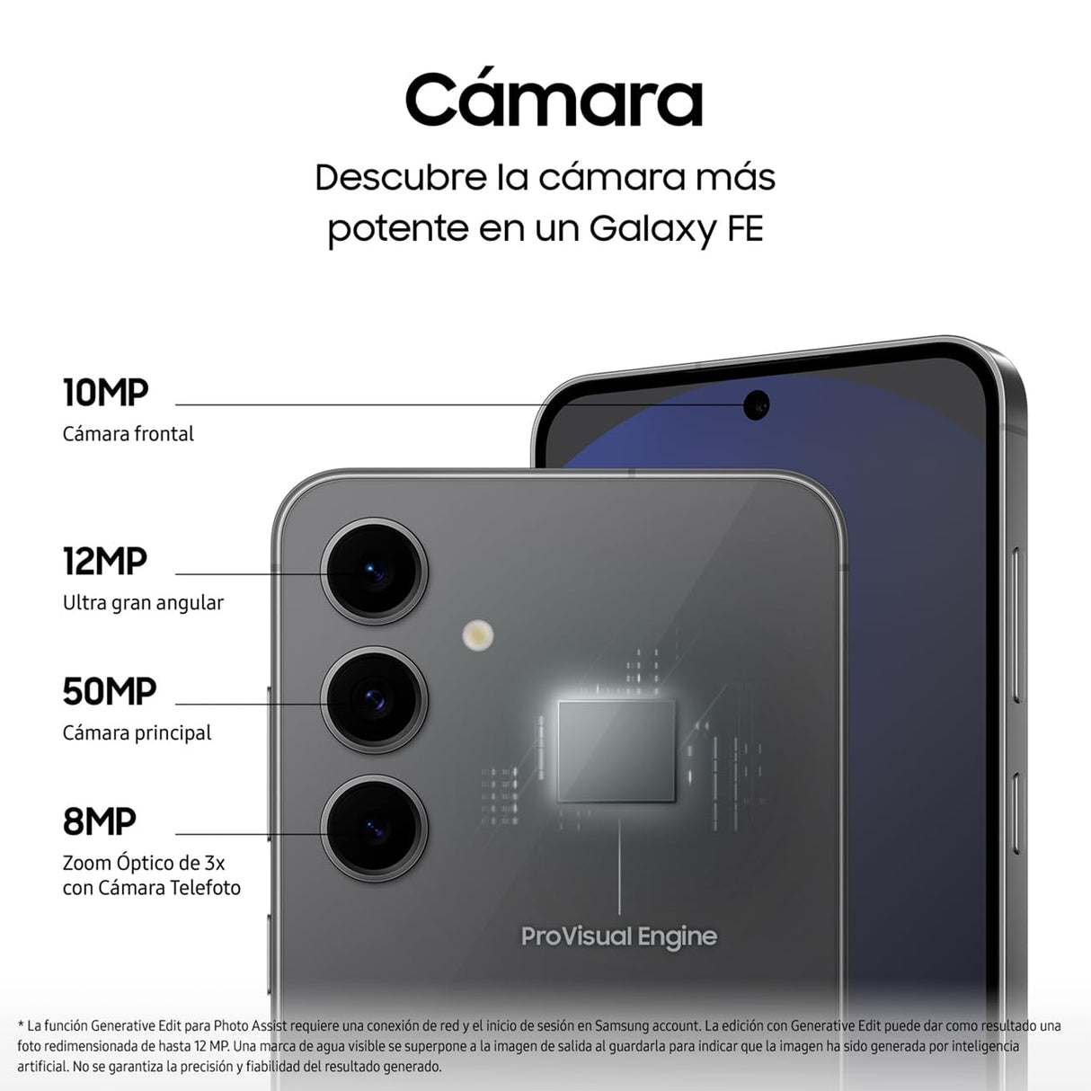 Samsung Galaxy S24 FE 256GB + Cargador - Teléfono Móvil con IA, Smartphone Android, 8 GB RAM, Cámara 50MP, Batería Larga Duración, Libre, Amarillo (Versión Española)