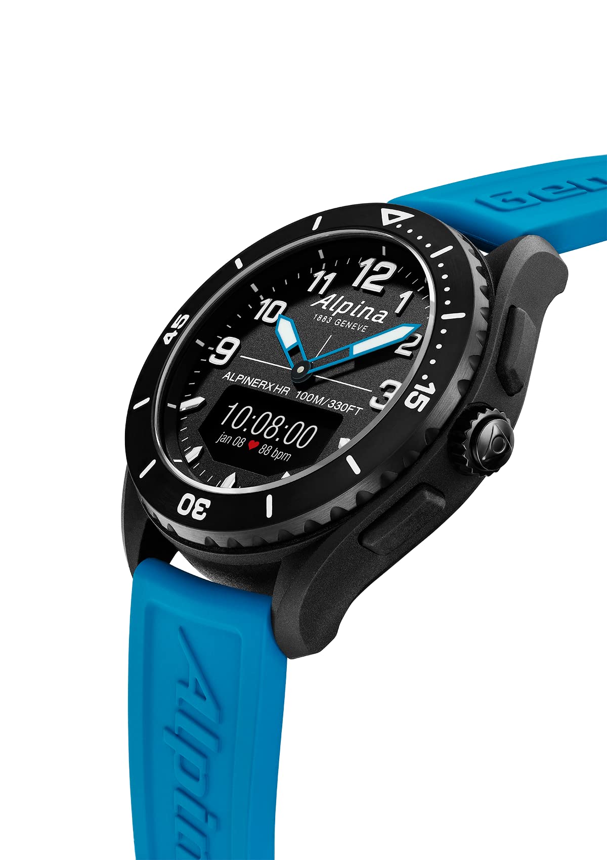 Alpina Reloj Análogico-Digital para Hombres de Cuarzo con Correa en Caucho AL-284LBBW5AQ6