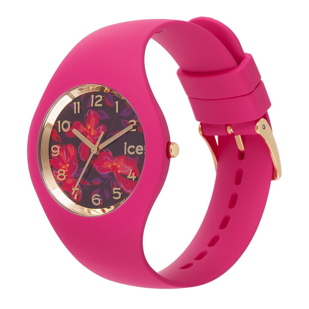 Ice-Watch - ICE flower Fuschia blossom - Reloj rosa para Mujer con Correa de silicona - 021738 (Small +)