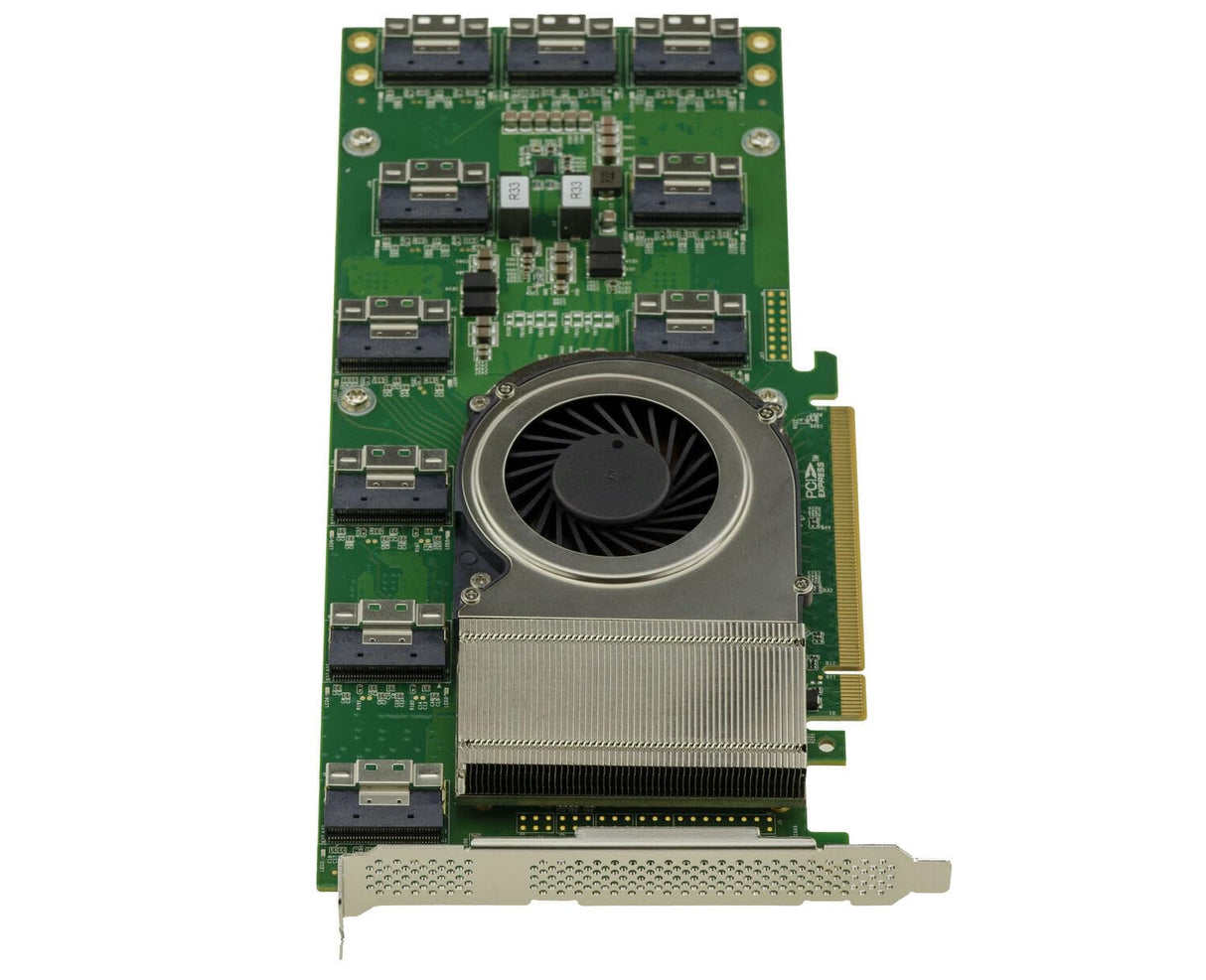 KALEA-INFORMATIQUE Tarjeta controladora de Tipo Switch PCIe 4.0 con 10 Puertos SFF-8654 8i para replicación de 5 Puertos Gen4 en x16 para GPU, Aplicaciones industriales