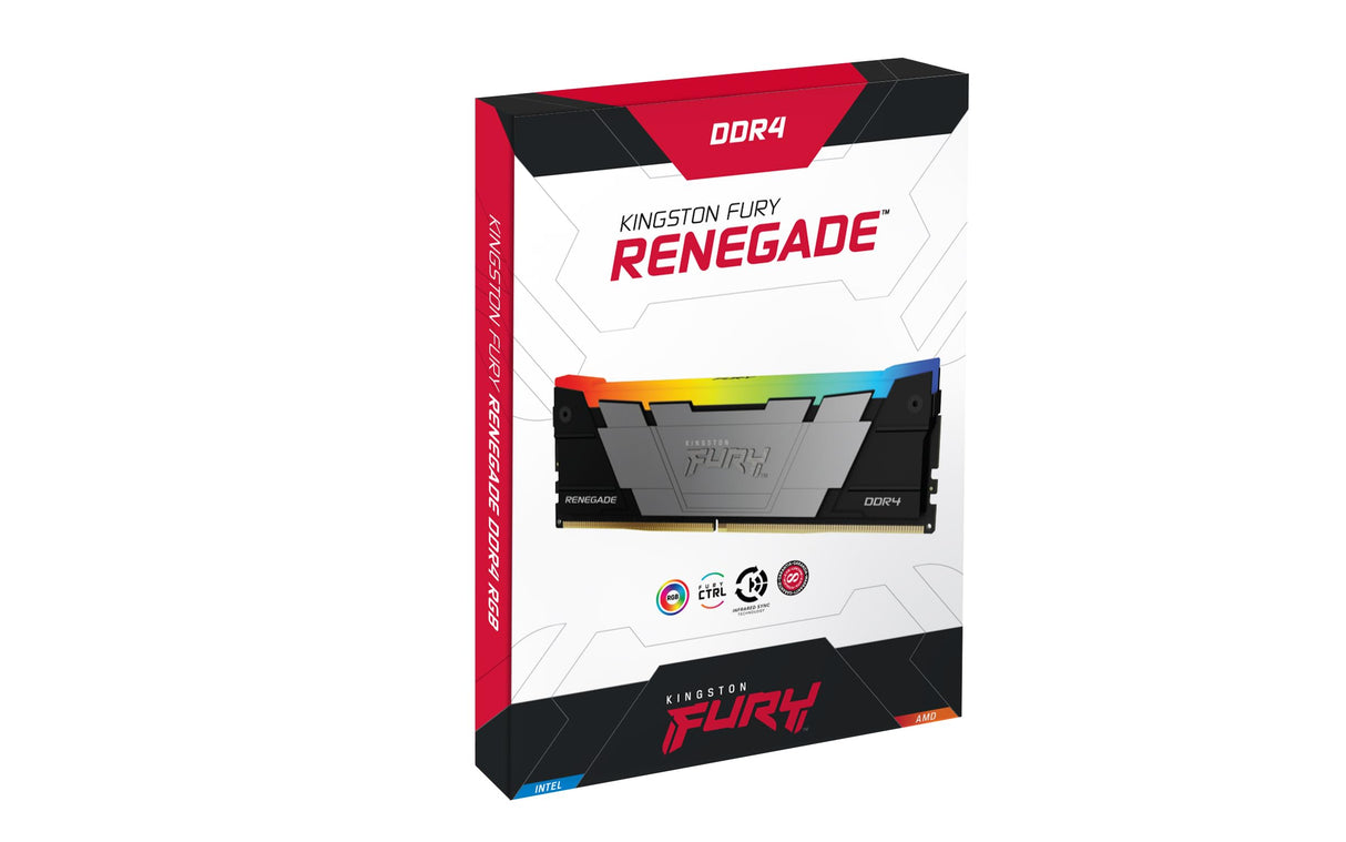 Kingston FURY Renegade RGB 128GB 3200MT/s DDR4 CL16 DIMM (Kit de 4) Memoria gamer para Ordenadores de sobremesa - KF432C16RB2AK4/128