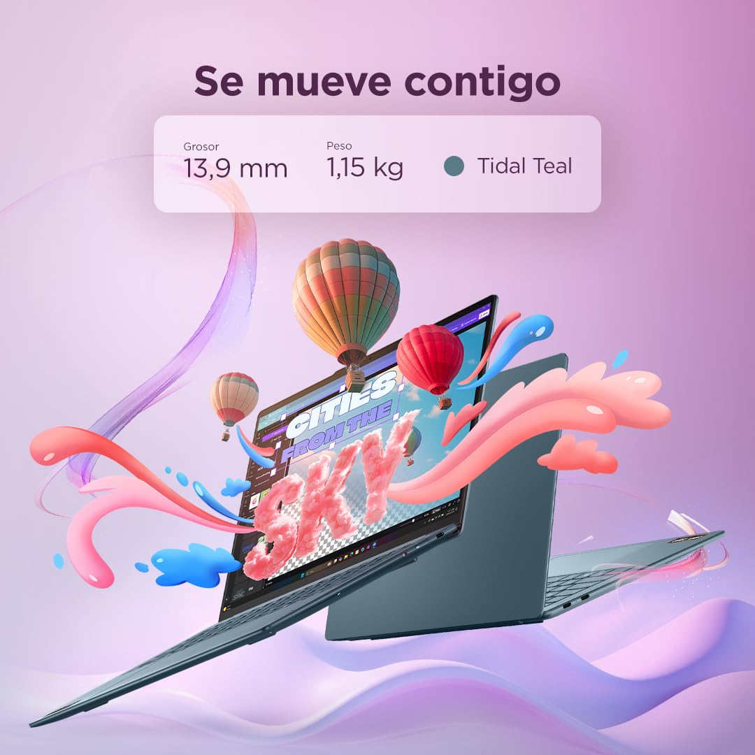 Lenovo Yoga Slim 7, Portátil, Gen 11, AMD, 16GB, 512GB, Tidal Teal
