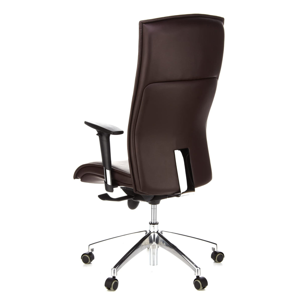 hjh OFFICE 600040 Silla ejecutiva Murano 20 Cuero marrón Oscuro Silla ergonomica Respaldo Alto inclinable con Brazos