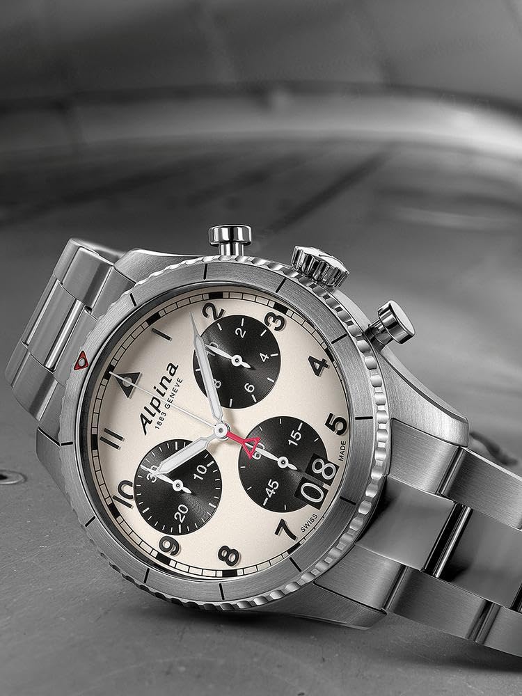 Alpina Reloj Analógico para Hombre de Cuarzo con Correa en Acero Inoxidable mid-39675