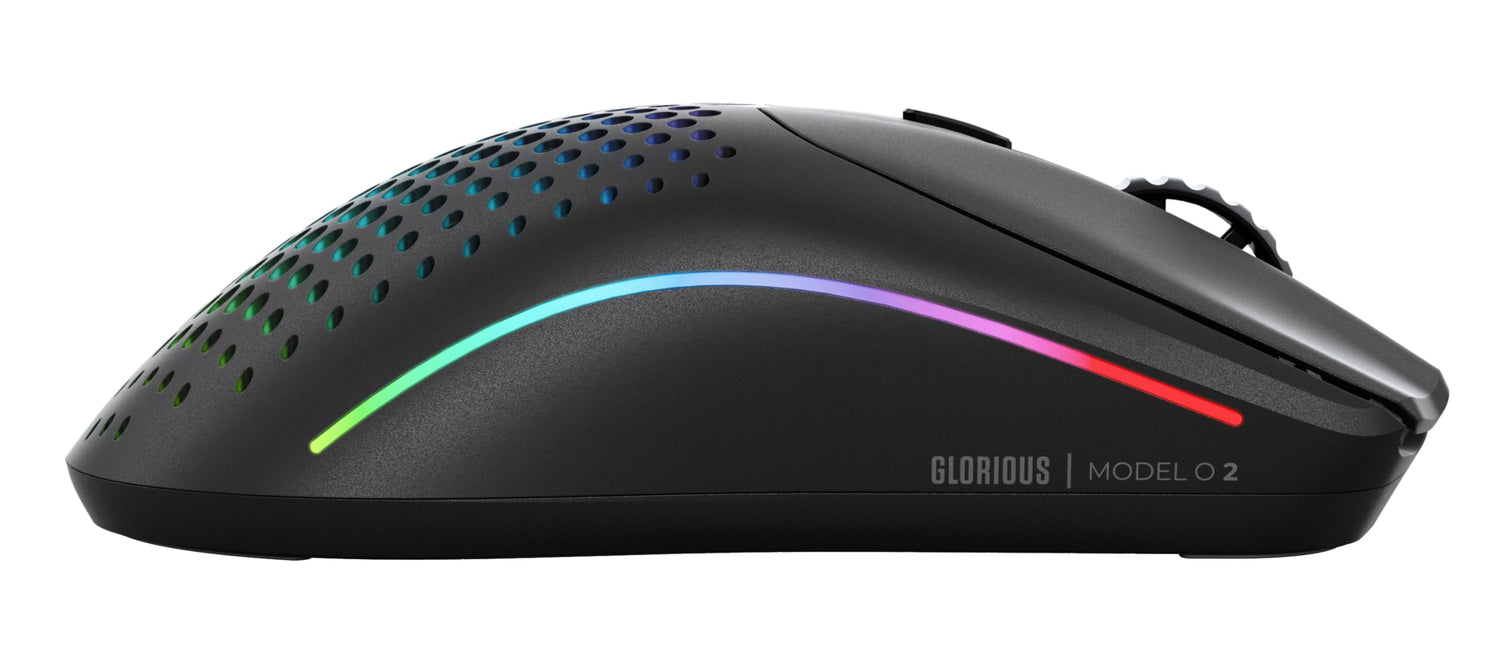 Glorious Gaming Model O 2 Wireless Ratón gaming inalámbrico - Híbrido 2,4 GHz y Bluetooth, 68g superligero, gran batería, sensor PPP 26K, RGB, ambidiestro, 6 botones, deslizadores de PTFE - Negro