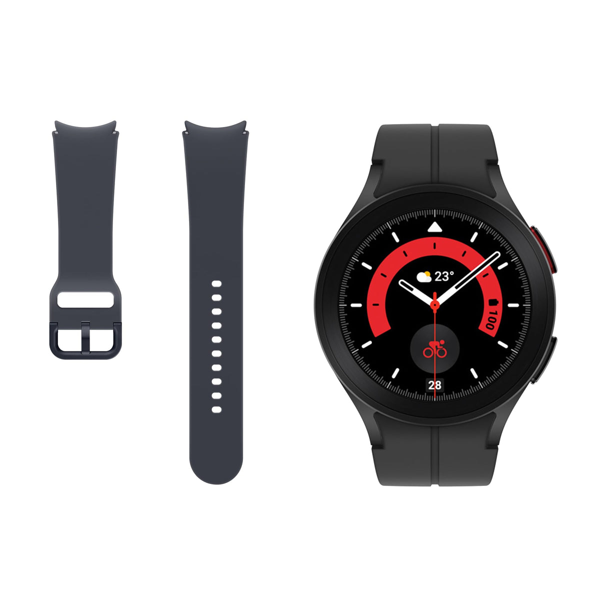SAMSUNG Galaxy Watch5 Pro LTE, 45 mm + Correa de Recambio - Smartwatch, Control de Salud, Seguimiento Deportivo, Batería de Carga Rápida, Negro (Versión Española)