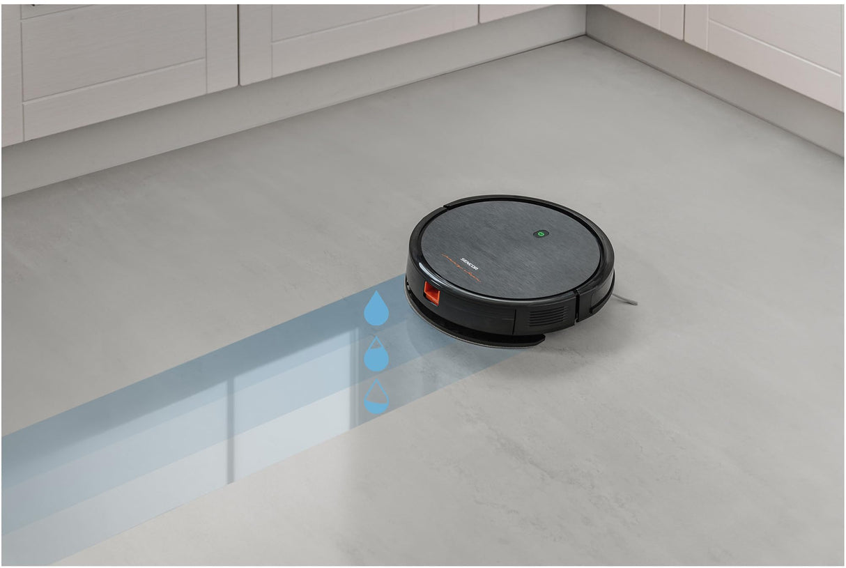 Sencor Aspiradora Robot y fregasuelos SRV 3150OR - Navegación Inteligente, Ultra Fino, Potente 2600mAh para Limpieza Húmeda/Seca, Control Fácil, Ideal para Pelos de Mascotas y Alergenos