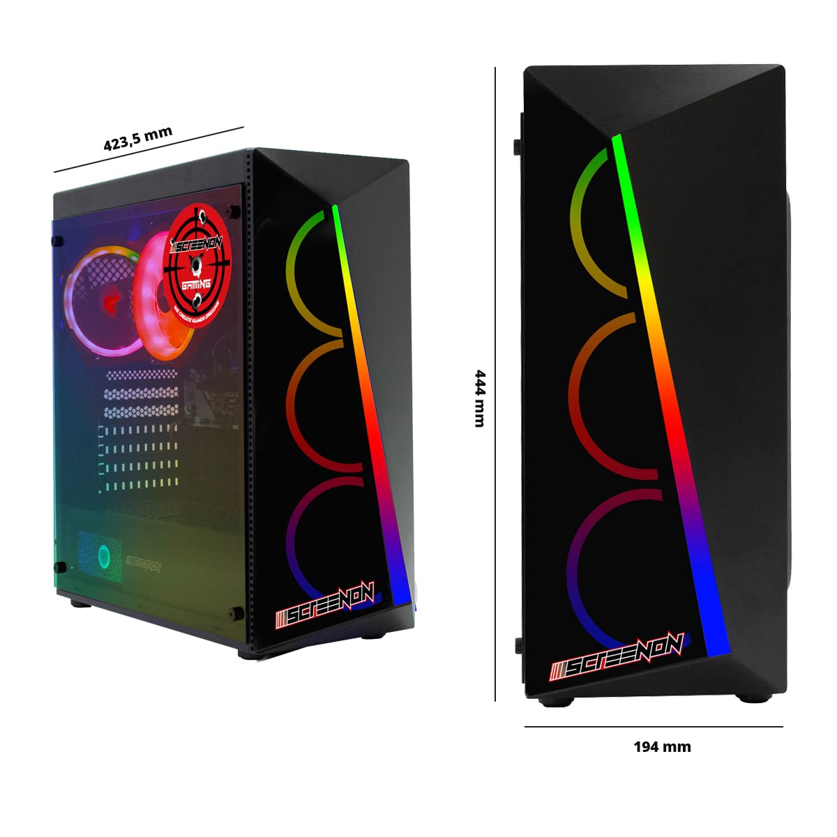 ScreenOn - Ryzen 5 5600G - 1TB SSD - RX 6500XT - Game PC A40117 - WiFi - Windows 11 Pro