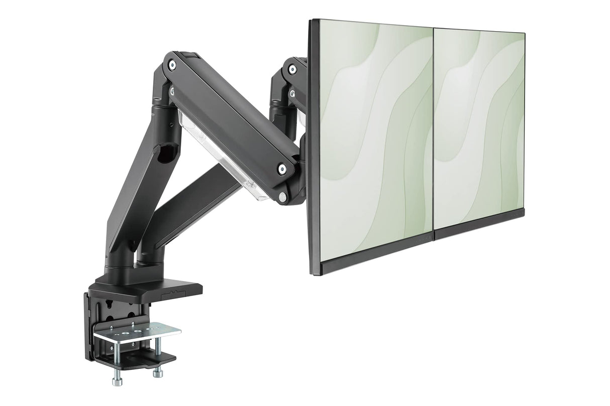 DIGITUS Soporte de mesa para monitor doble con muelle neumático 2x 35", 2x 15 kg máx. negro