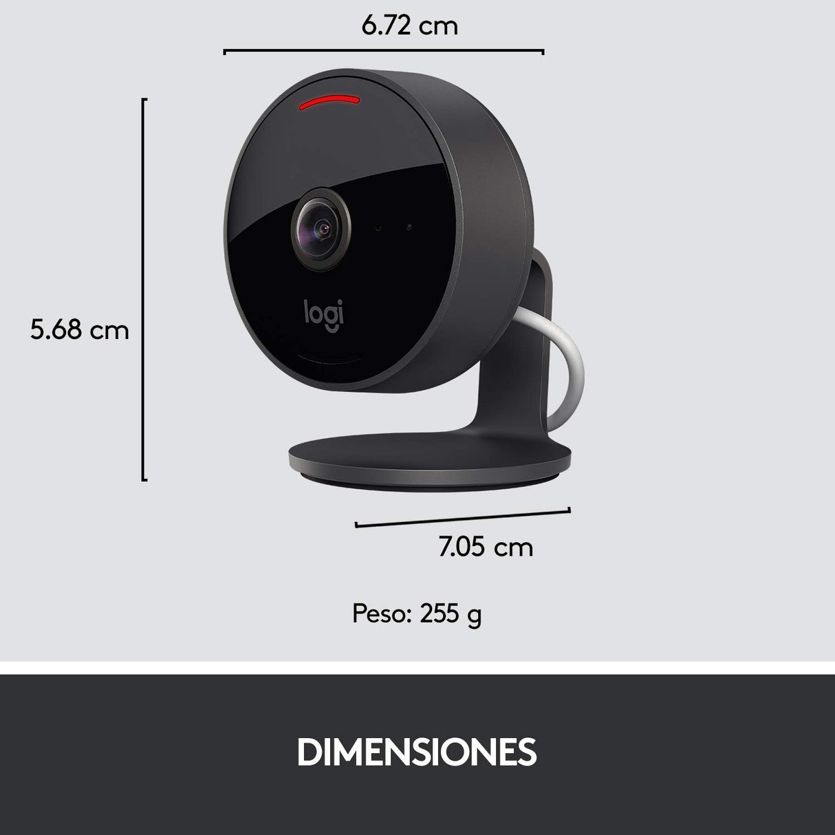 Logitech Circle View Cámara de seguridad doméstica con cable resistente a la intemperie, angular de 180°, HD 1080p, visión nocturna, audio de dos vías, con cifrado y Apple HomeKit Secure Video - Negro