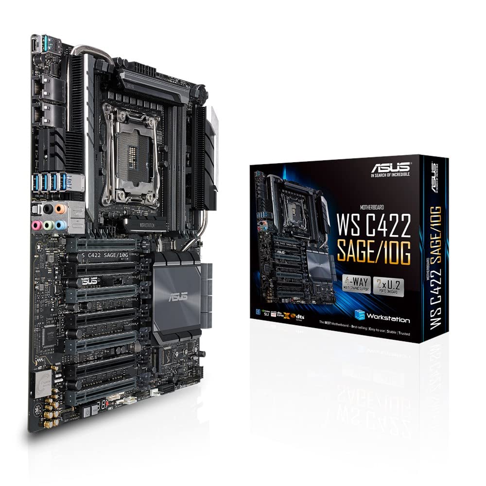 ASUS WS C422 SAGE/10G placa base para - Servidor (Intel, LGA 2066 (Socket R4), 14 nm, DDR4-SDRAM, 2133,2400,2666 MHz, 512 GB)