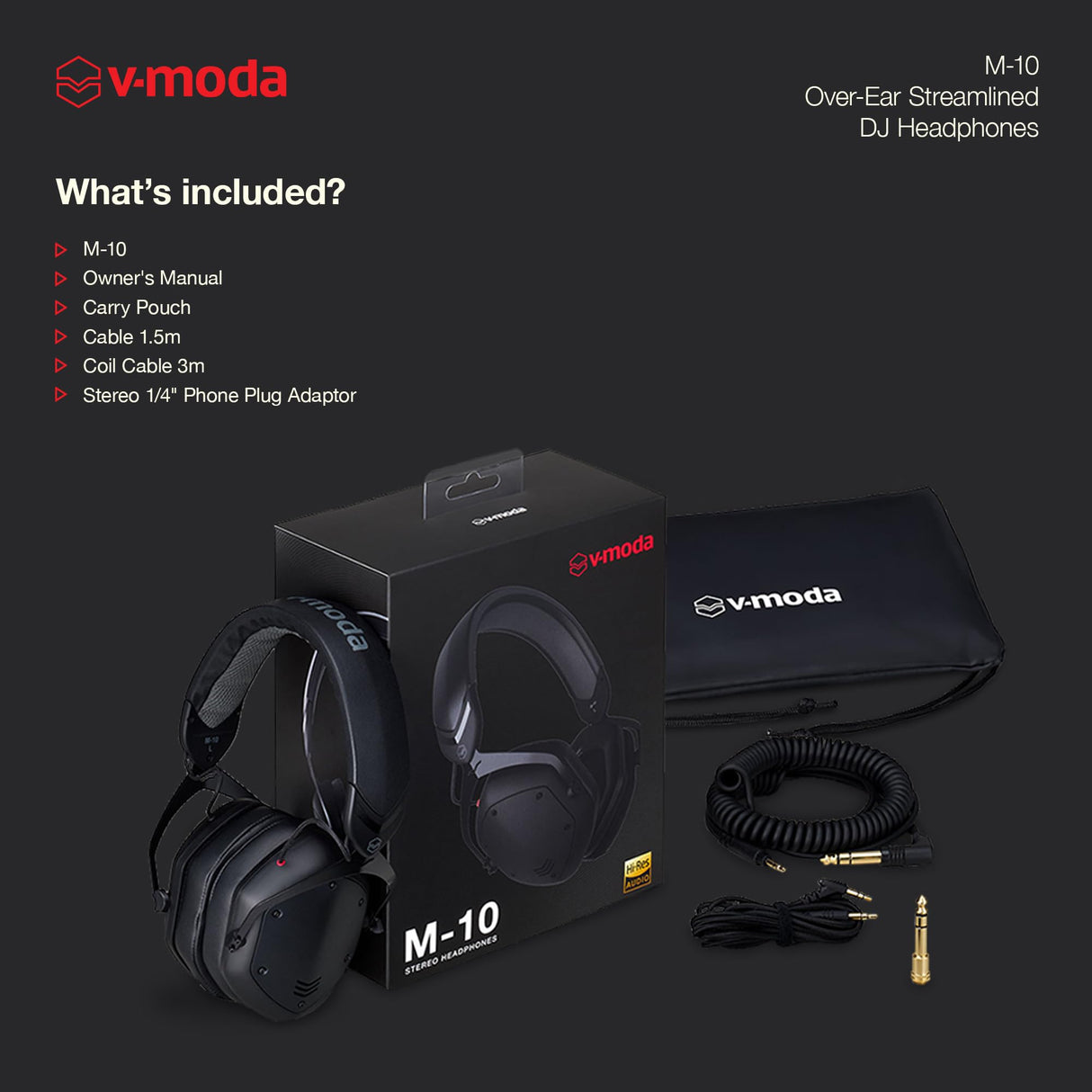 V-Moda Auriculares M-10, Auriculares de DJ estilizados con el auténtico Sonido
