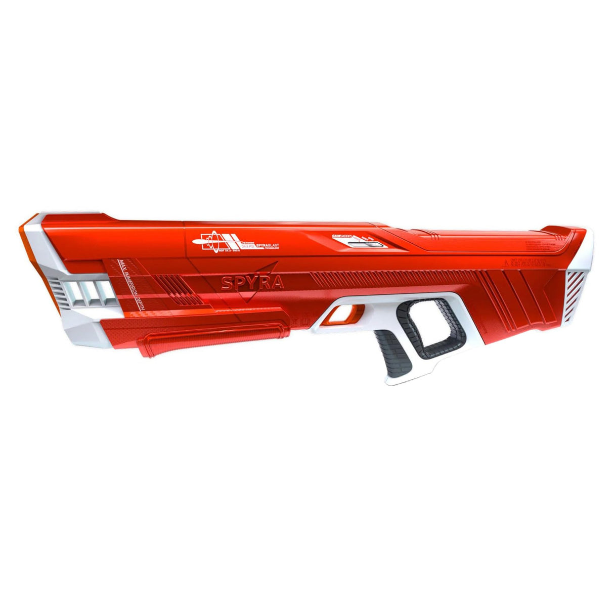 SpyraThree Potente Pistola eléctrica de Agua, Recarga automática, 3 Modos de Juego, indicador LED de Disparo y batería, Alcance de 15 Metros (Rojo)