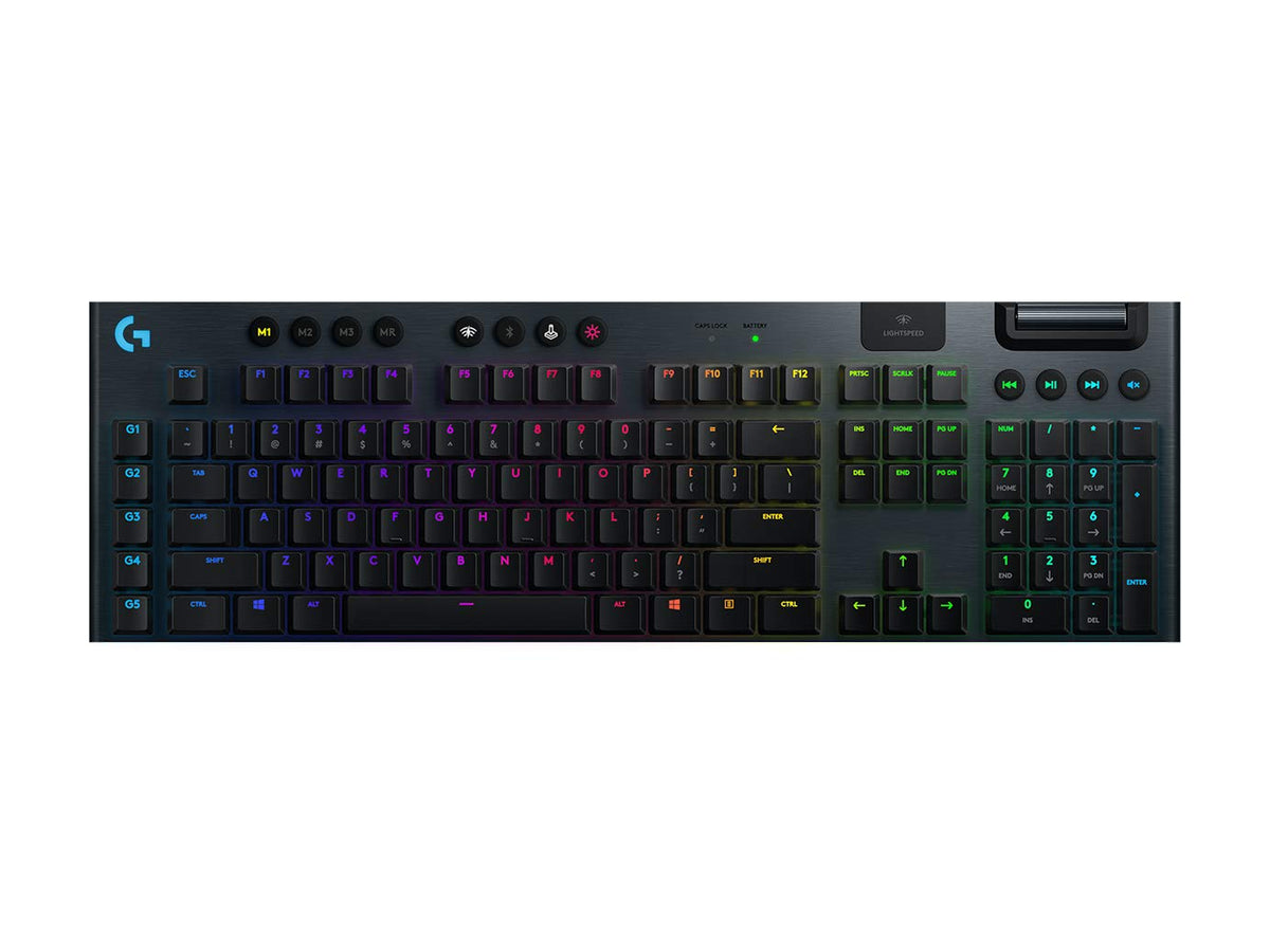 LOGITECH Compatible G915 Lightspeed Wireless RGB Mechanical Gaming Keyboard – GL Clicky - Carbon - Pan - Nordic