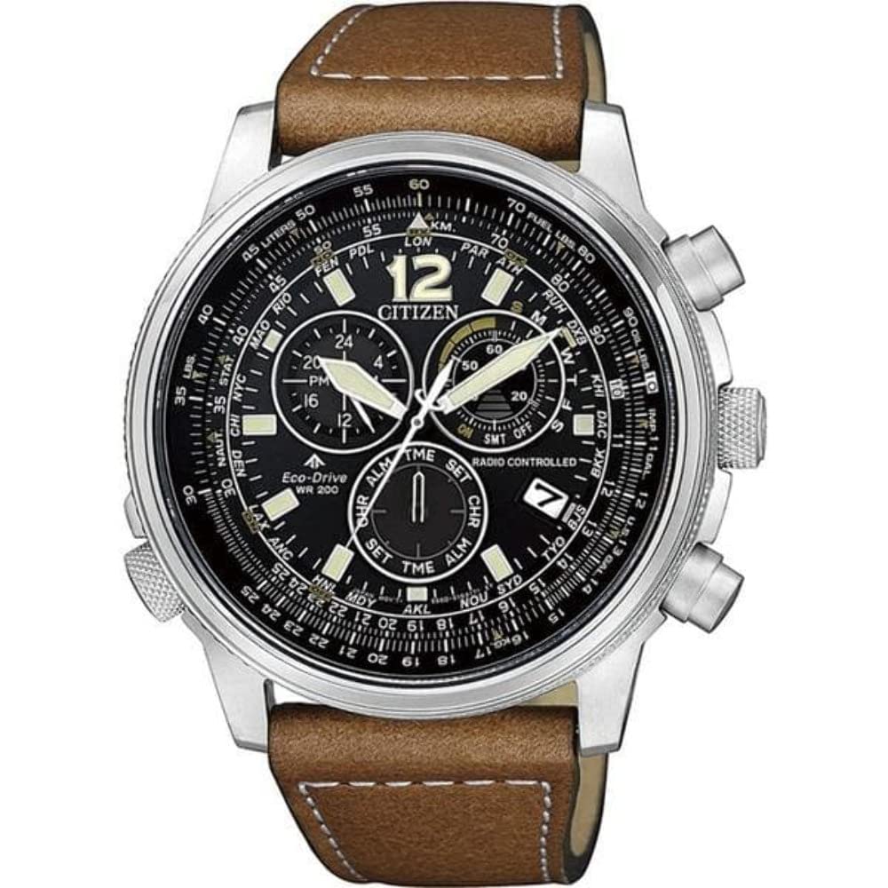 Citizen Reloj Pilot E660 Eco-Drive Cb5860-27e, Analógico Hombres, Marrón, GRANDE