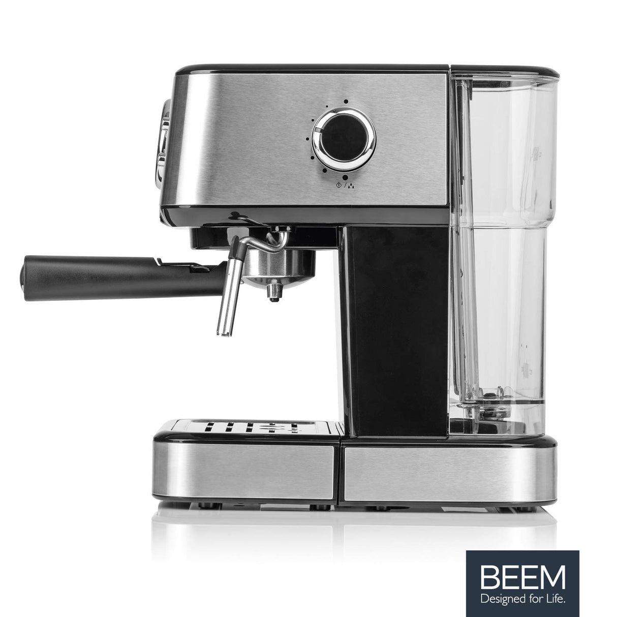 BEEM ESPRESSO-SELECT Máquina de café espresso en diseño clásico | Máquina portafiltros con 15 bar y boquilla de espuma de leche profesional para tus especialidades de café | Especialidades del café