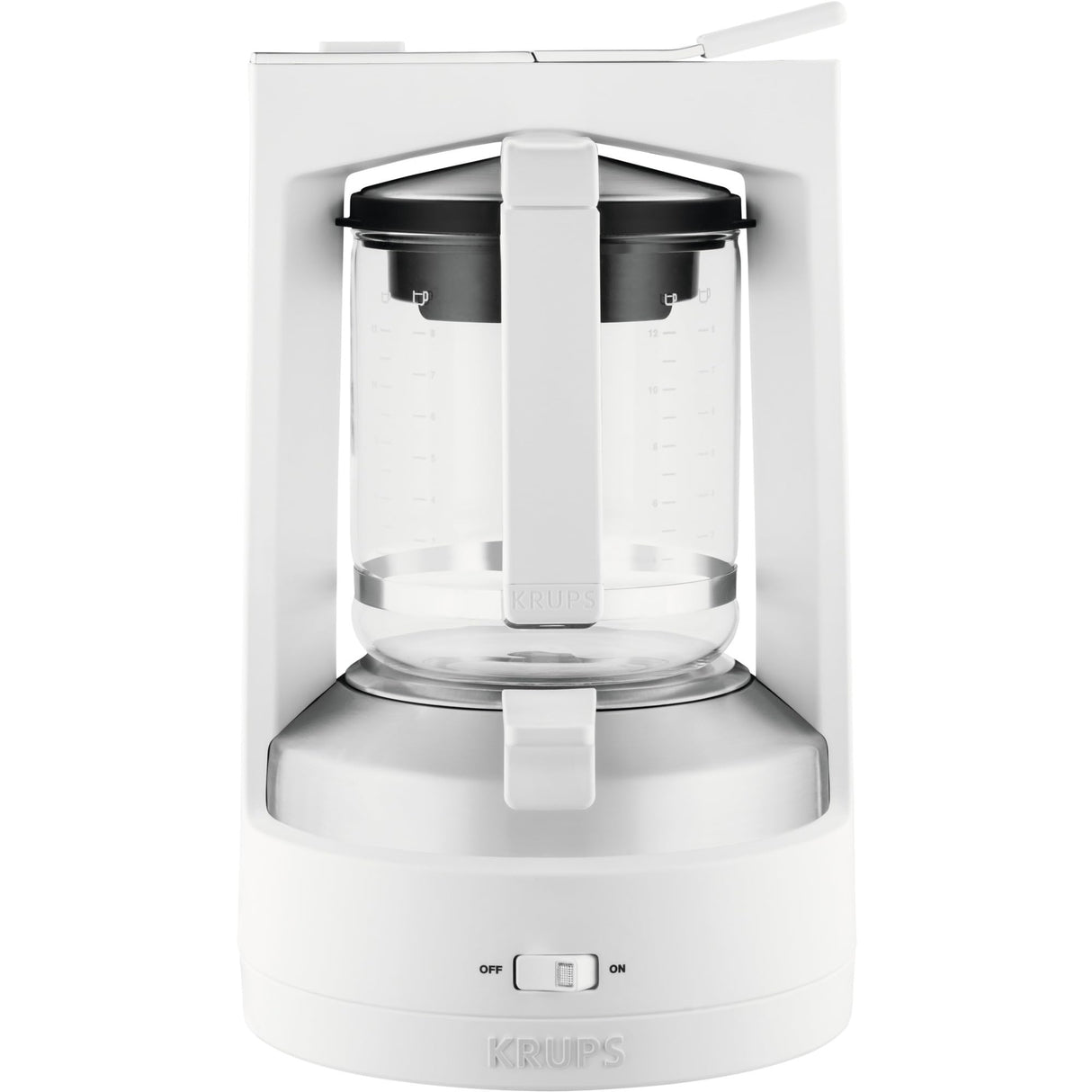 Krups KM468210 - Cafetera de goteo, 850 W, 1 L, acero inoxidable/vidrio, blanco