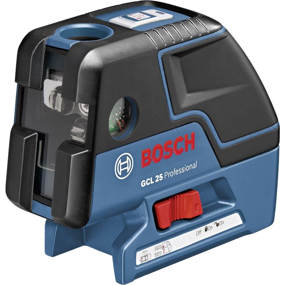 Bosch Professional GCL 25 - Nivel Láser Combinado (Alcance 10 m, 2 Líneas + 5 Puntos, Láser Rojo, Trípode, con Funda, en Caja), Negro/ Azul