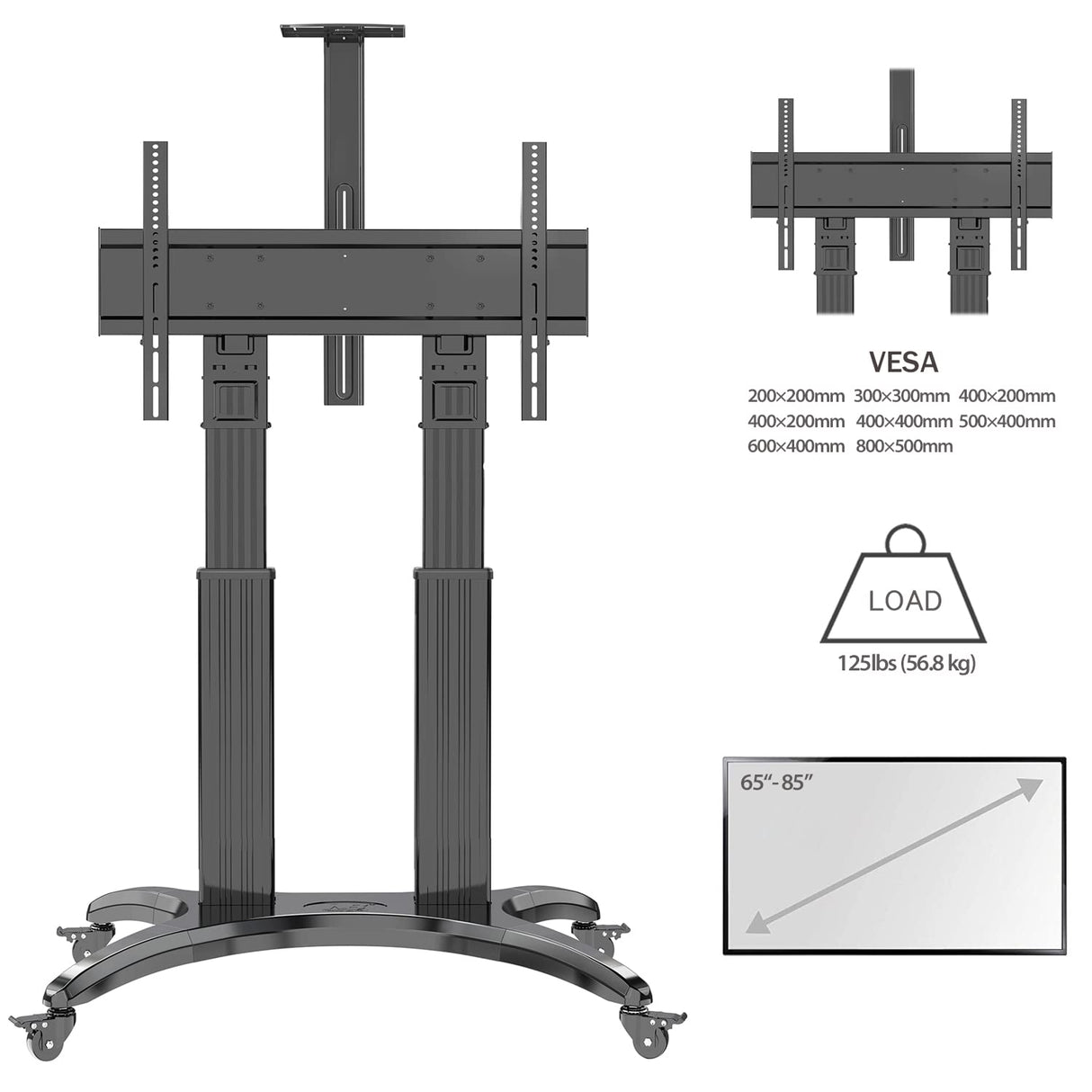 North Bayou AVF1800-70-1P - Soporte de peana para Monitor, Color Negro