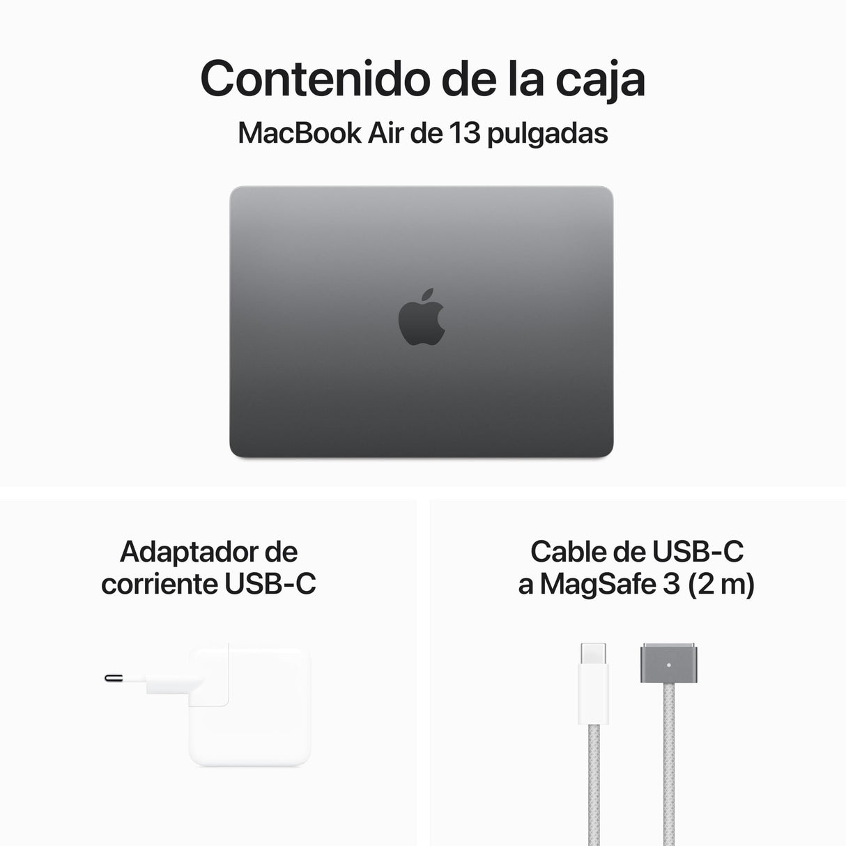 Apple 2024 MacBook Air de 13 Pulgadas con Chip M3: Pantalla Liquid Retina, CPU 8 núcleos, GPU 8 núcleos, 16 GB de Memoria unificada, SSD de 256 GB, Touch ID, Gris Espacial