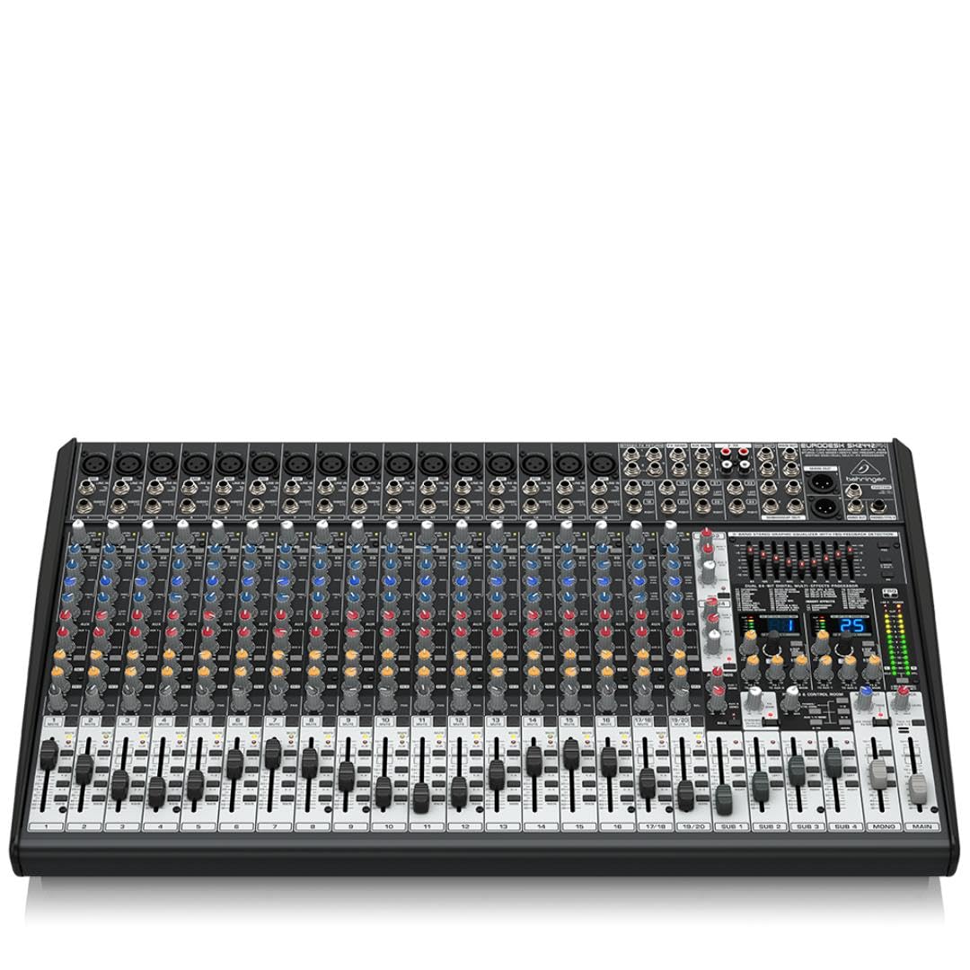 Behringer EURODESK SX2442FX Ultra-Low Noise Design 24-Input 4-Bus Studio/Live Mixer con preamplificadores de micrófono XENYX, ecualizadores británicos y procesador Dual Multi-FX