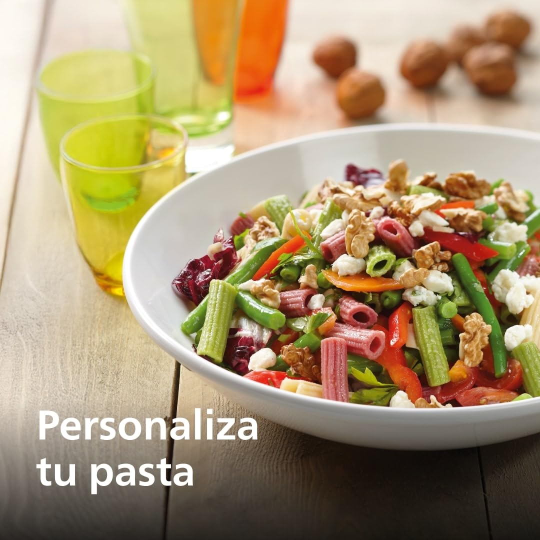 Philips Máquina Para Hacer Pasta 7000 Series - Tecnología ProExtrude, Pesaje Automático, Completamente Automático, 8 Discos Para Dar Forma, Negro (HR2665/93)