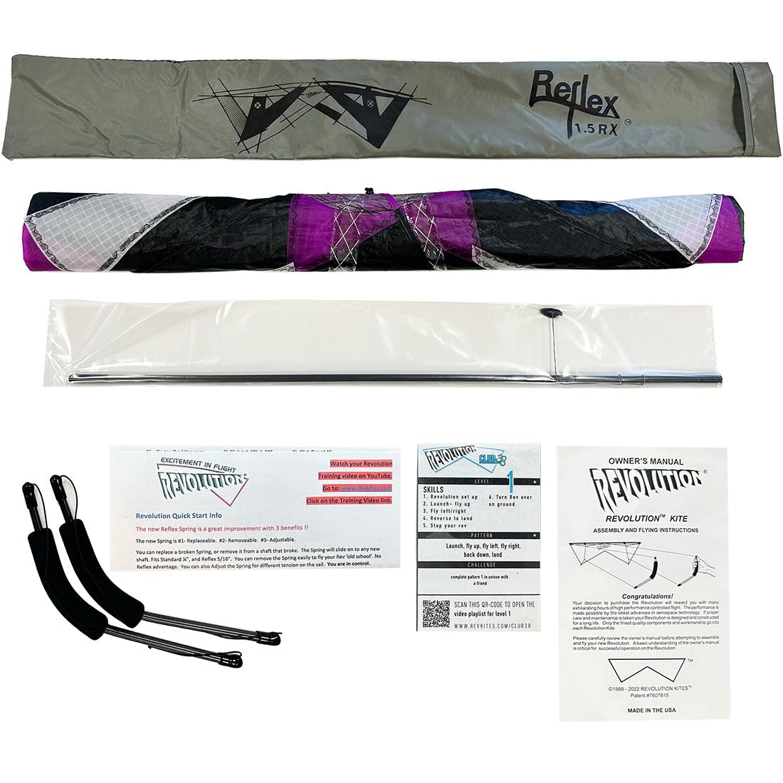 Revolution Kites-Vsrv00212 Ciervo Volante Reflex 1.5, Color Azul, Talla única (RX Lime #1)