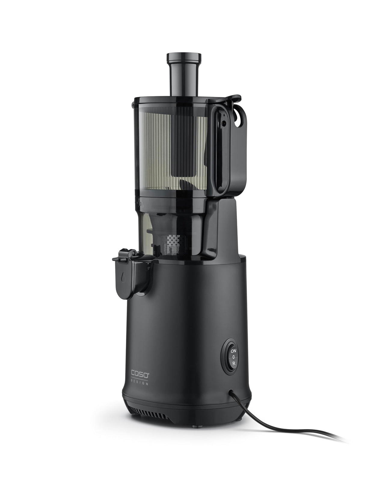 CASO JuiceFit Pro - Licuadoras para zumos y batidos - Slow Juicer con 40 RPM de Velocidad - Abertura grande para frutas enteras - 30% más de jugo - Tamaño Compacto - Jarra 1.000 ml, negra
