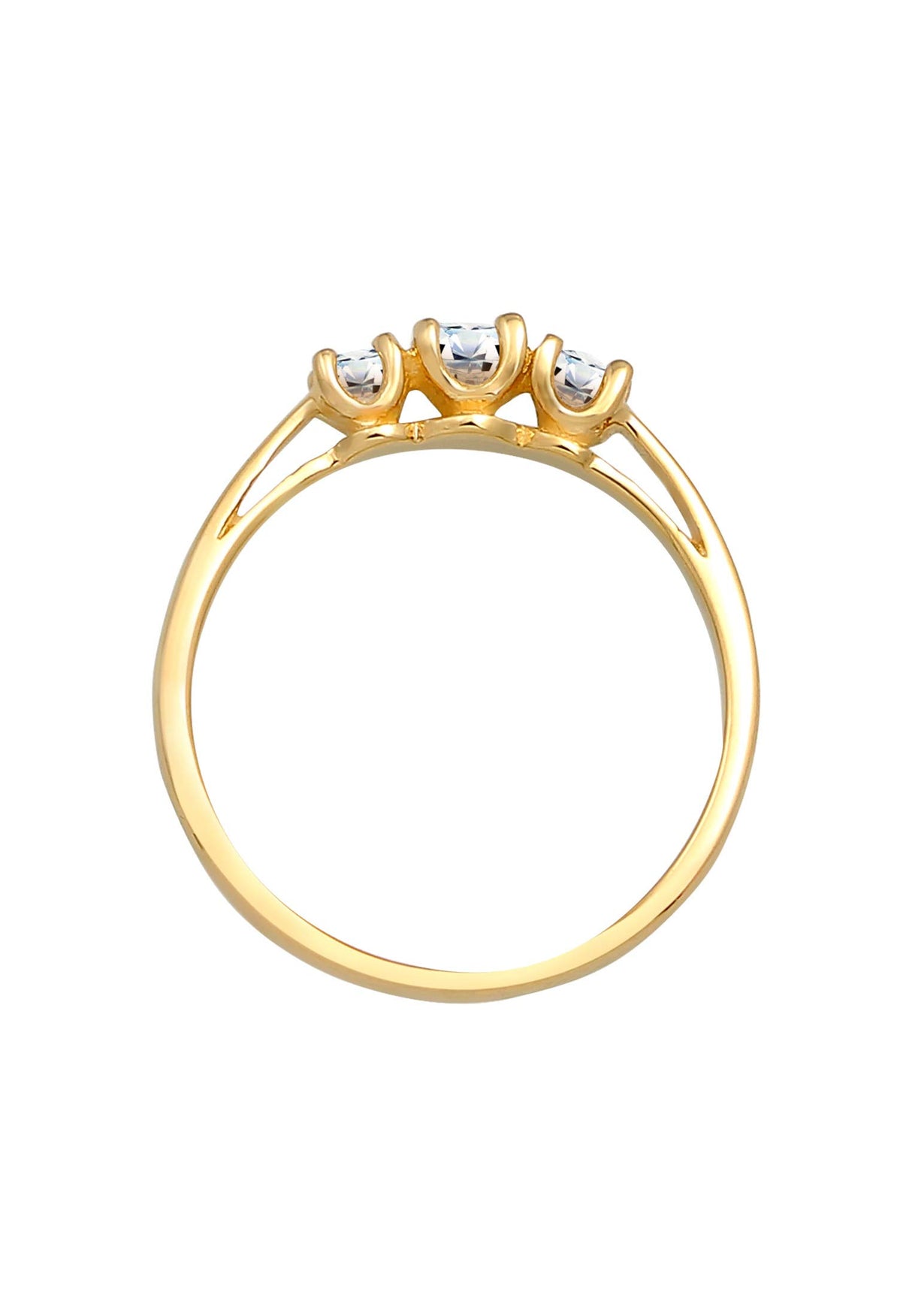 Elli DIAMONDS Anillo Mujeres de Compromiso Trío Precioso con Diamante (0,22 ct.) en Oro Amarillo 585