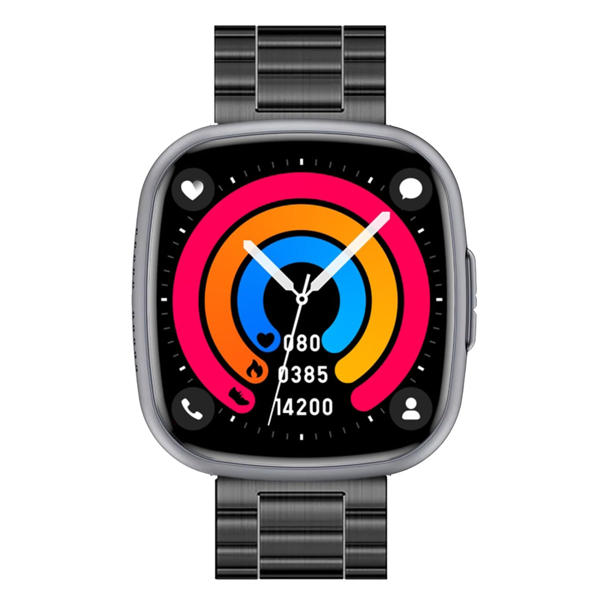 Knauermann Neo 2 (2025) – Negro Rectangular – Reloj de Salud Inteligente – ECG – Función HRV – BT Bluetooth – Apnea del sueño – Presión Arterial – Pulsera (Titanio) – Instrumento, Höhe: 42 mm, Höhe: