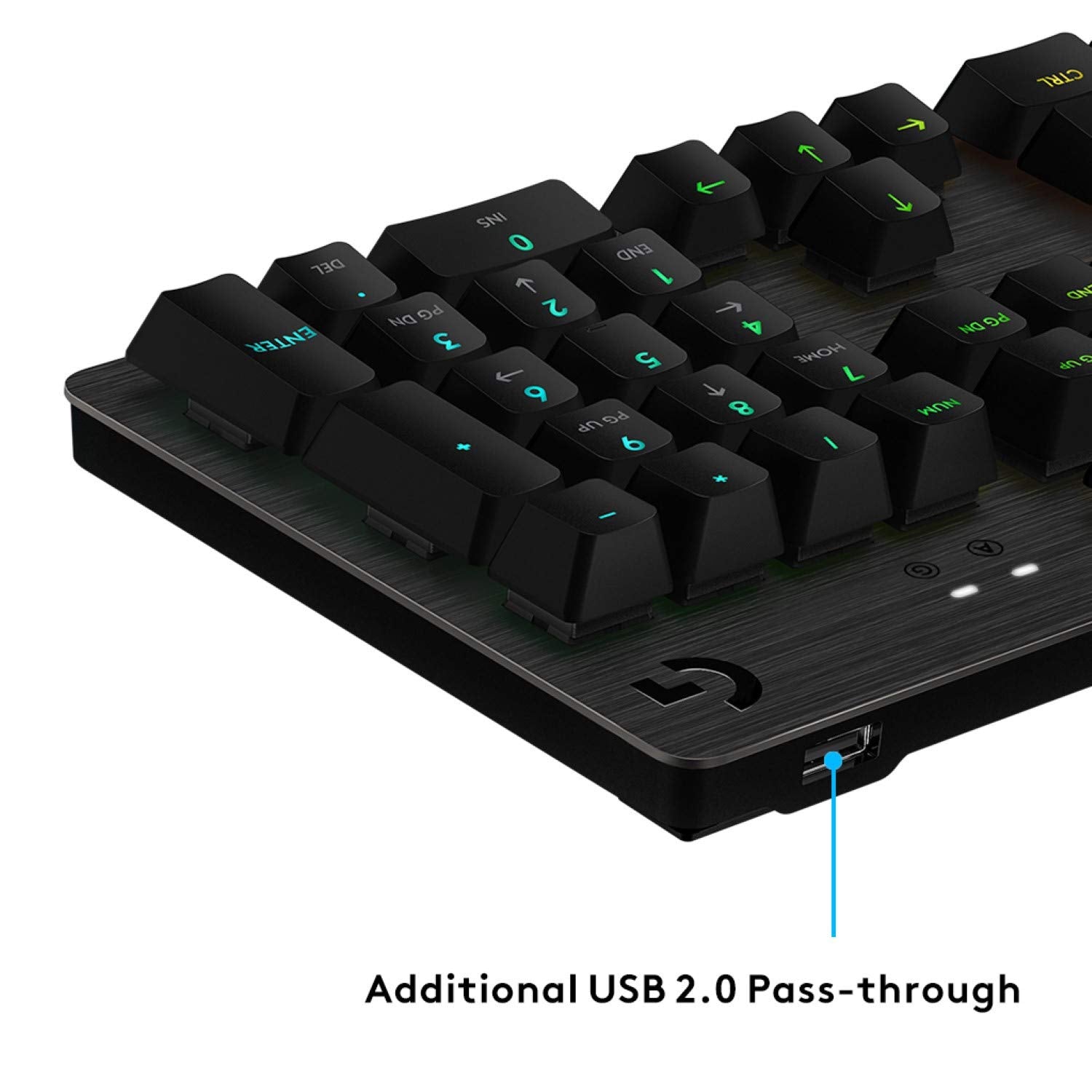 Logitech G Teclado mecánico para Gaming 513, interruptores táctiles GX-Brown, iluminación RGB, Bucle USB, reposamuñecas con Espuma viscoelástica, Carcasa de Aluminio, diseño QWERTY de EE. UU., Negro