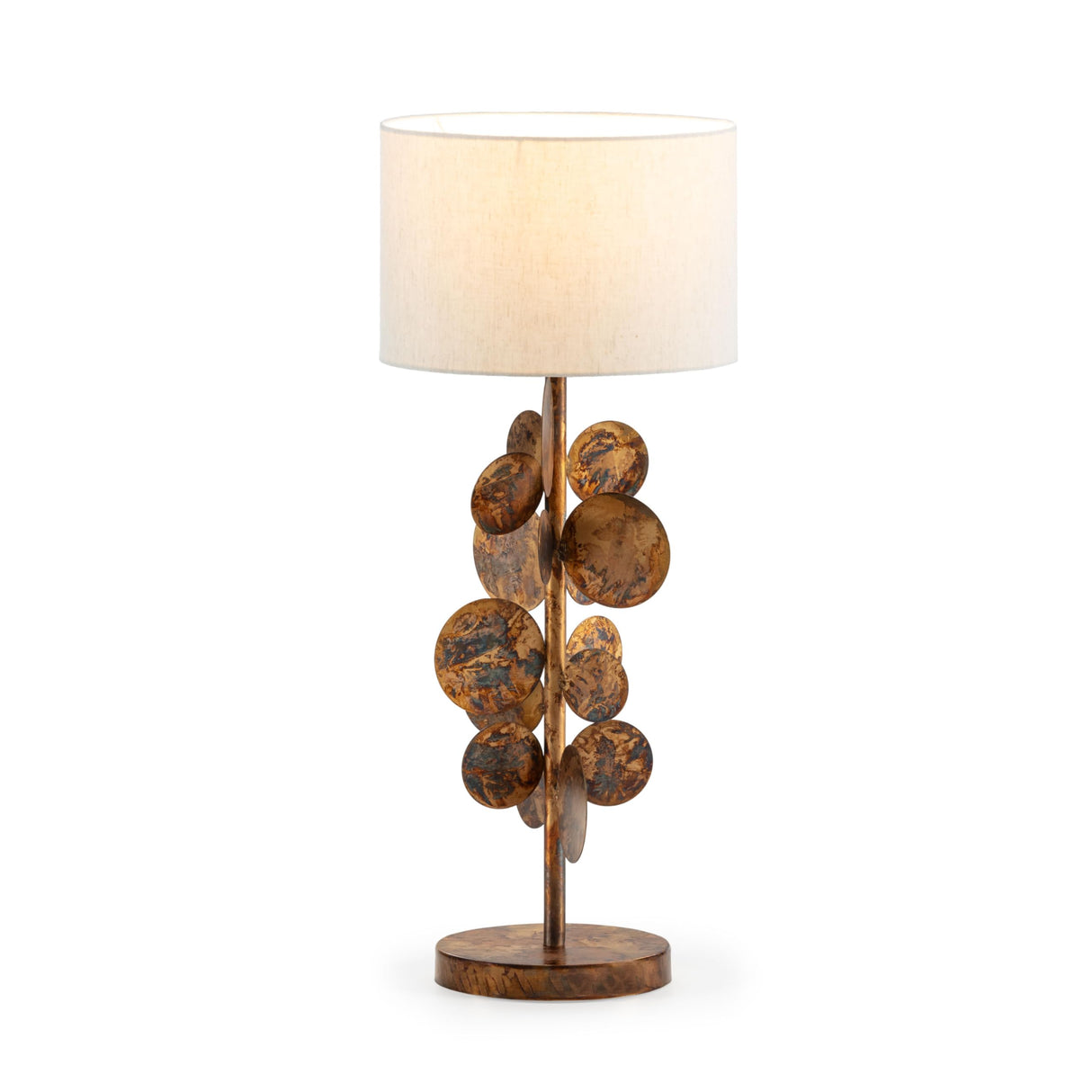LAMPARA SOBREMESA 30X30X71 METAL DORADO CON PANTALLA