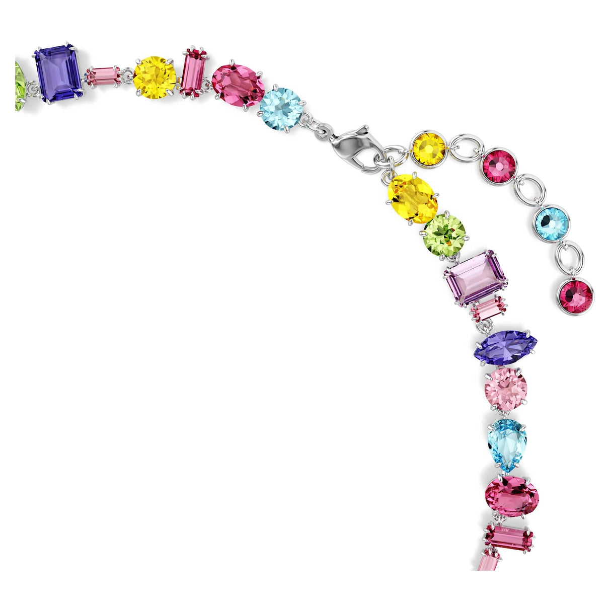 Swarovski Collar Gema, Cristales Multicolor, Baño de Rodio