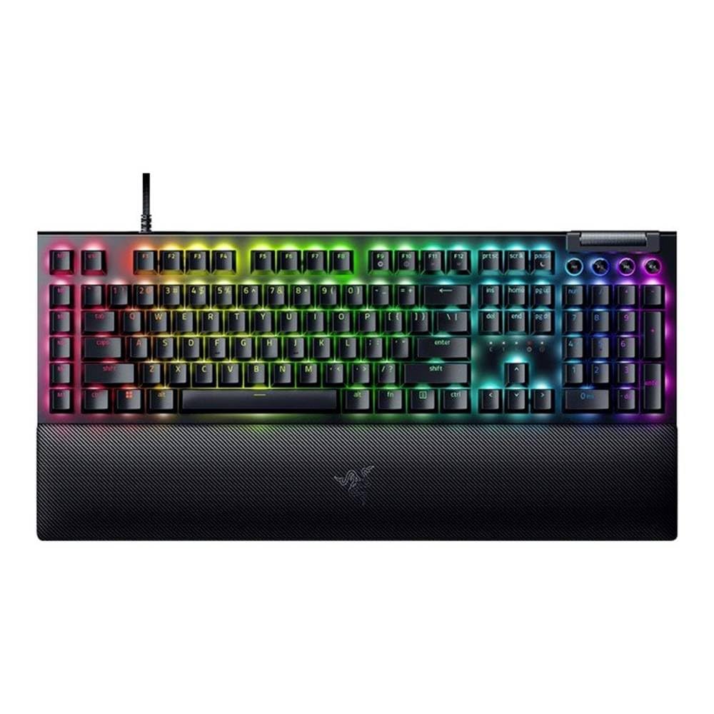 Razer BlackWidow V4 - Teclado mecánico para Juegos con carpetaChroma RGB (interruptores mecánicos de Color Amarillo de fritura, 6 Teclas Macro Especiales, Teclas Doubleshot ABS) QWERTY DE-Layout |