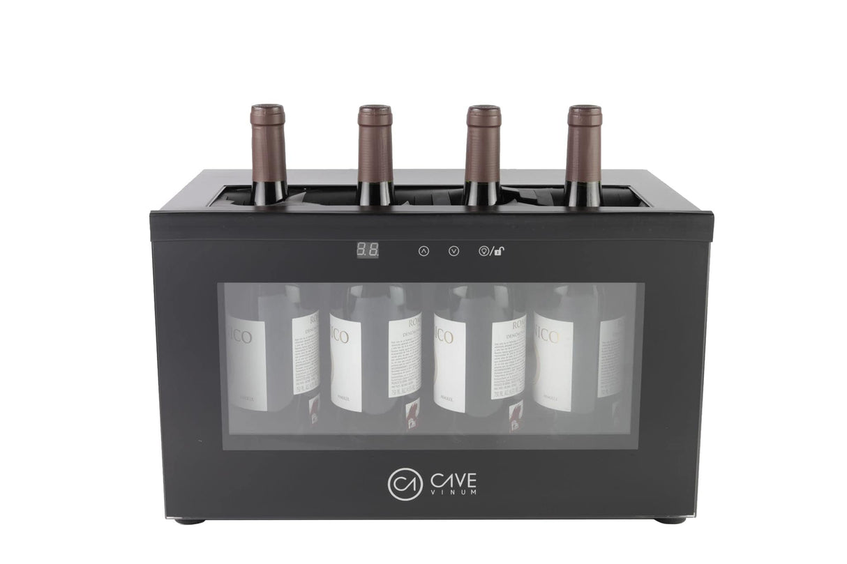 Cavevinum CV-7D Expositor de Barra para Vinos Tintos, Acero Inoxidable, Negro 26.8x44.3x27 cm