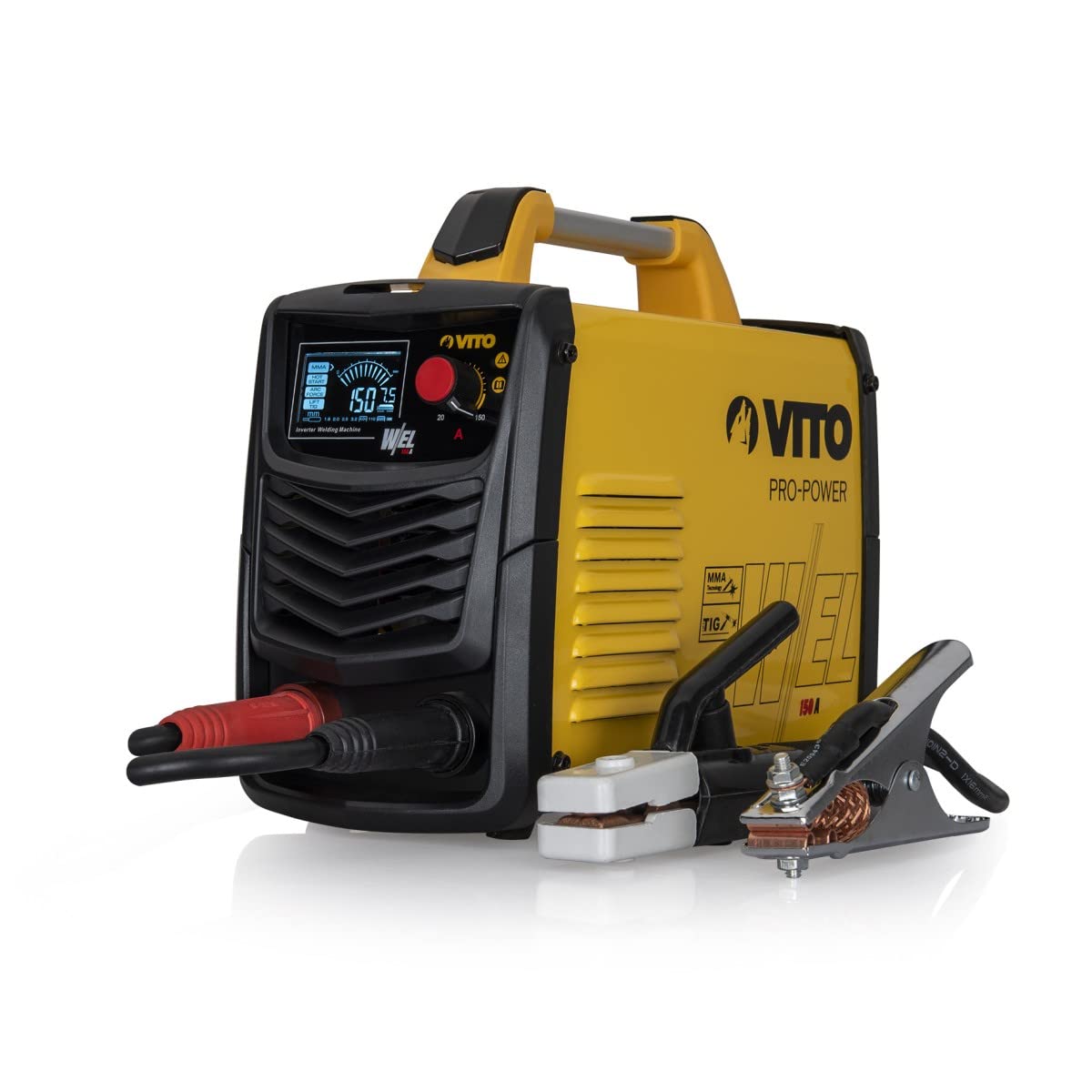 VITO Soldadora combinada con pantalla LCD IGBT 20 – 150 A MMA/TIG/WIG – Soldadura de aluminio – Electrodo – Dispositivo de soldadura inversor – Electrodos inversores – VII150A
