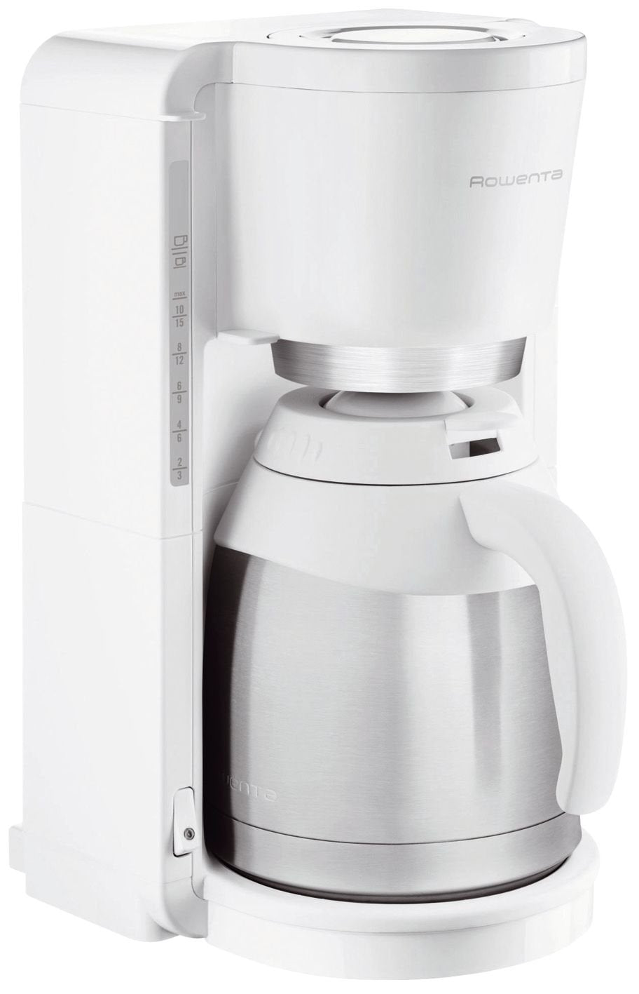 Rowenta Adagio CT3811 Cafetera De Goteo Con Jarra Térmica, 850 W, 1.25 Litros, Acero Inoxidable, Blanco