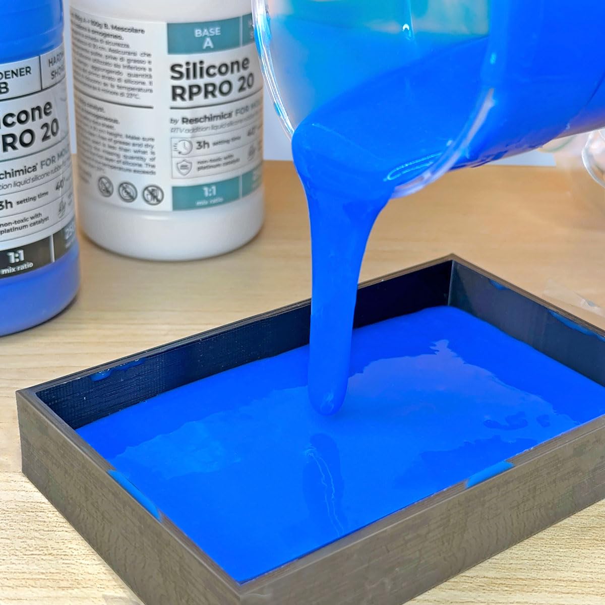 Silicona Líquida para la Fabricación de Moldes de Silicona R PRO 20, No Tóxica Y Rápida 1:1 Caucho Silicona para Moldes de Resina DIY, Fundición, Manualidades (4 kg)