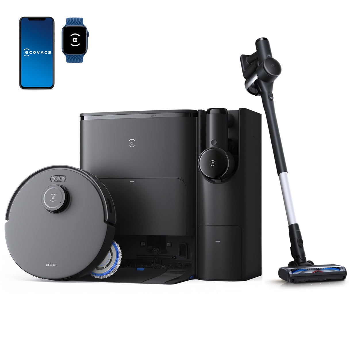 ECOVACS Deebot T30S Combo Complete: Aspiradora Robot Completa con Limpieza inalámbrica, estación Todo en uno, 11000 Pa, tecnología ZeroTangle, Sistema de Limpieza de Bordes, Agua Caliente.
