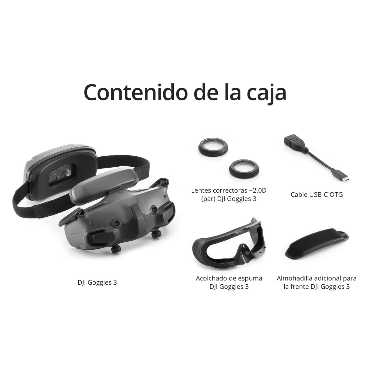 DJI Goggles 3, Gafas FPV con increíbles Pantallas Micro-OLED, Experiencia de Vuelo inmersiva, transmisión de vídeo HD O4, dioptrías Regulables, Streaming inalámbrico, Gafas para Drones