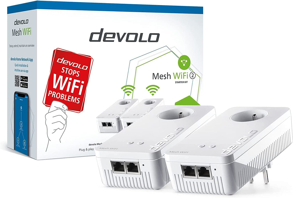 devolo Magic 2 WiFi Next - Kit de PLC de WiFi, para Varias Habitaciones, rápido (2400 Mbps, 5 Puertos Gigabit Ethernet), para el teletrabajo y la transmisión en Directo, Enchufe francés