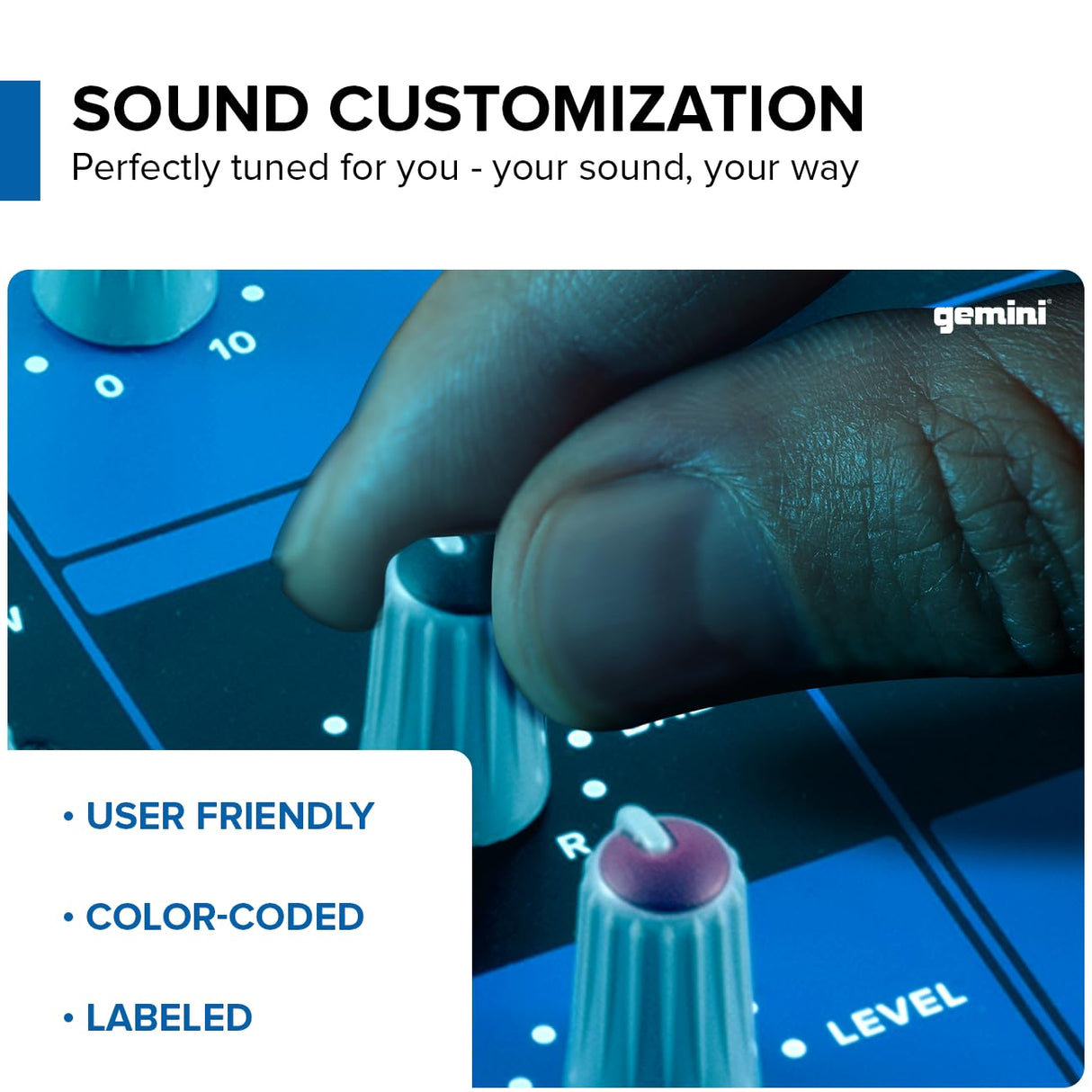 Gemini Sound GEM-05USB Mezclador analógico de 5 canales compacto que incluye un canal de micrófono de baja ruido, EQ de 2 bandas, reproducción USB de dispositivos USB y transmisión de Bluetooth