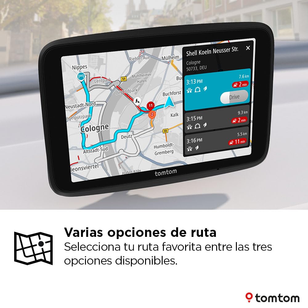 TomTom GPS Coche GO Classic Lite (6", información de tráfico y Alerta de radares, actualizaciones de mapas de Europa Mediante Wi-Fi y Soporte Reversible Integrado)