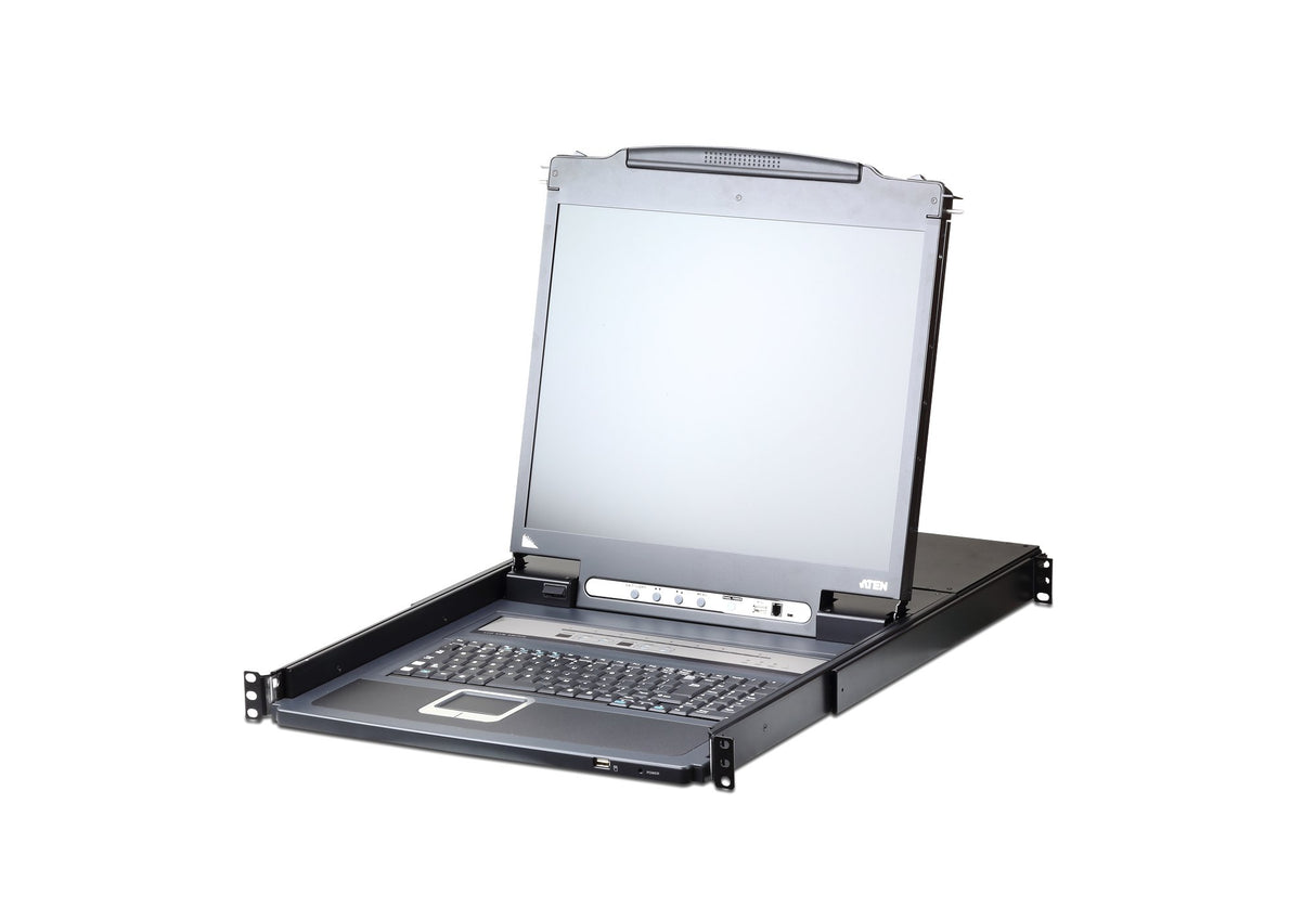 ATEN CL5708iM - Conmutador KVM LCD (IP, USB-PS/2,VGA, 16 puertos), color negro