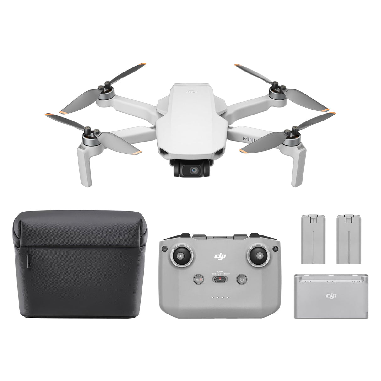 DJI Pack Mini 4K Vuela Más, dron 4K UHD, menos de 249 g, estabilización en 3 ejes, transmisión de vídeo a 10 km, regreso automático, 3 baterías para un tiempo máx. de vuelo de 93 min, Mini 2SE 4K, C0