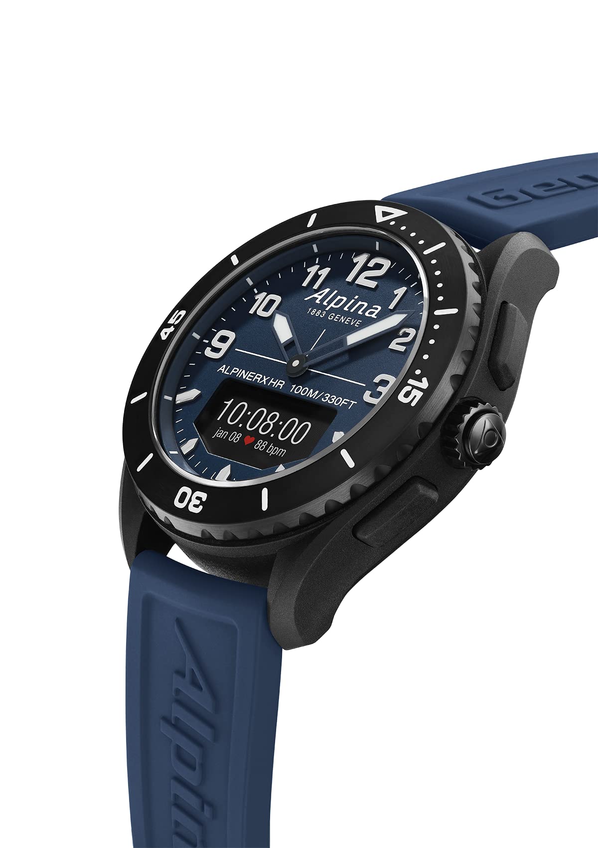 ALPINA Reloj Análogico-Digital para Hombres de Cuarzo con Correa en Caucho AL-284LNN5AQ6