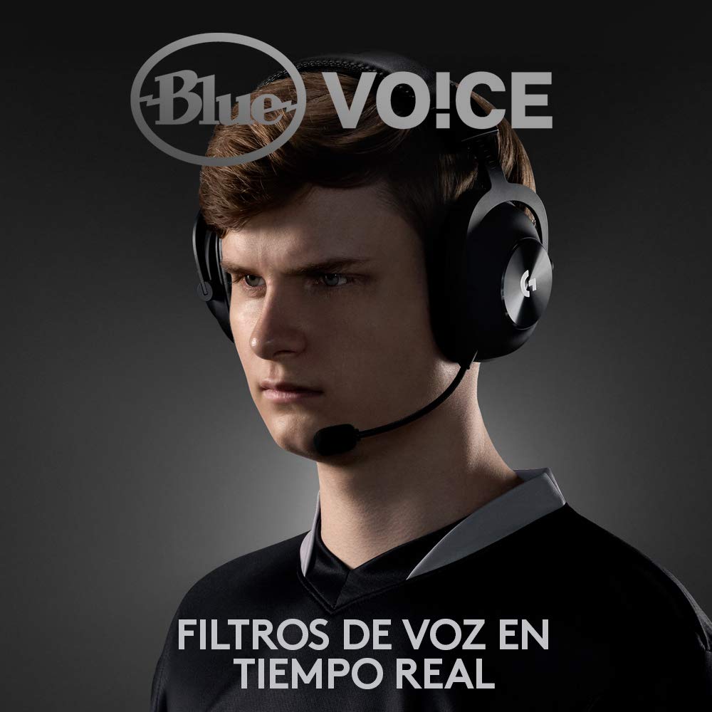 Logitech G PRO X LIGHTSPEED Auriculares inalámbricos para gaming con tecnología de filtro Blue VO!CE, transductores Pro-G de 50mm, DTS Headphone: X 2.0, 20+ horas batería, PC, PS5, PS4, Switch - Negro