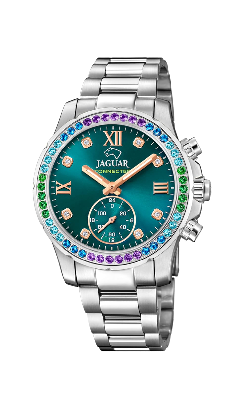 JAGUAR Reloj Mujer J980/6 Connected Lady Caja de Acero Inoxidable 316l Plateado Correa de Acero Inoxidable 316l Plateado