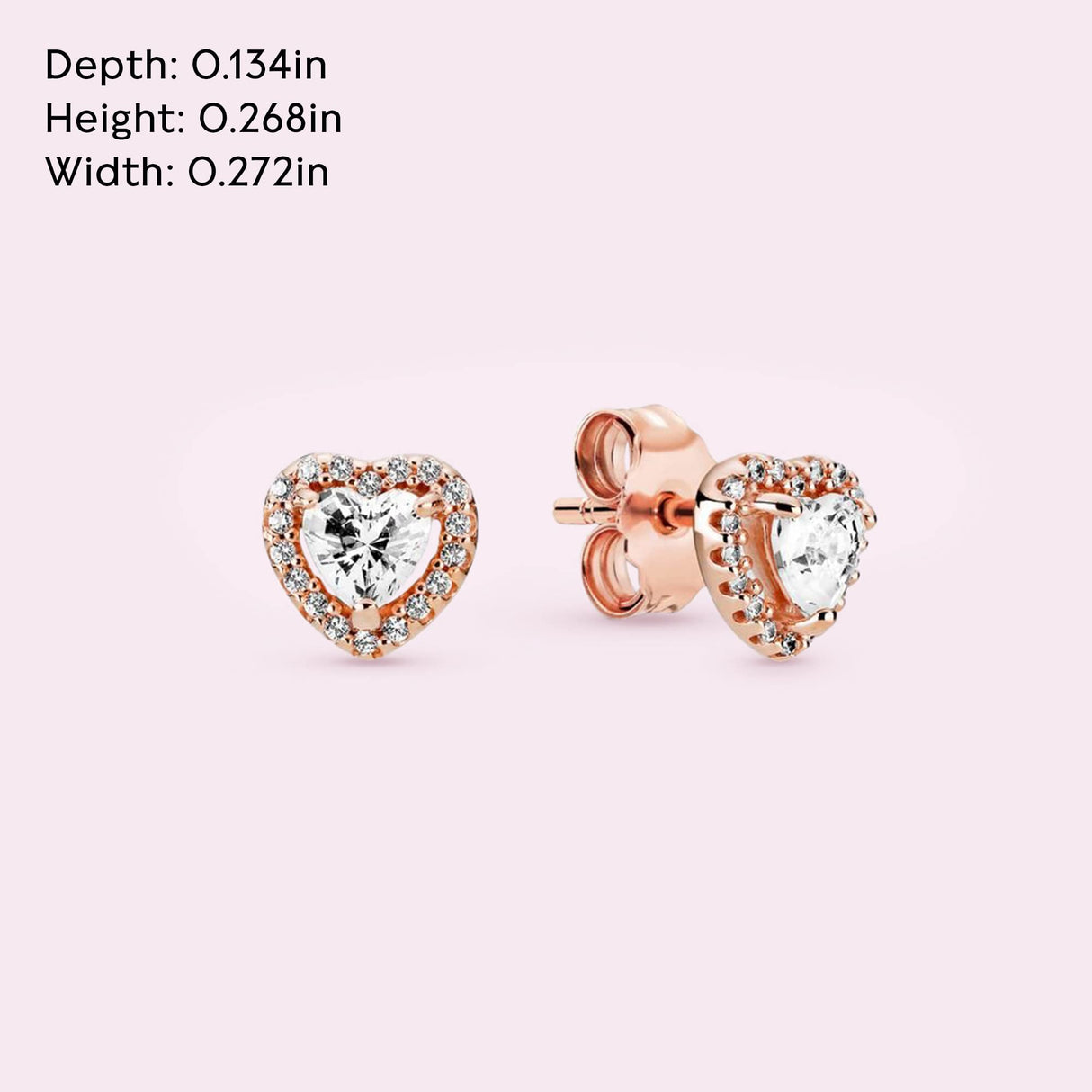 Pandora Timeless Pendientes de botón con diseño de corazón centelleante chapados en oro de 14 quilates con circonita cúbica transparente
